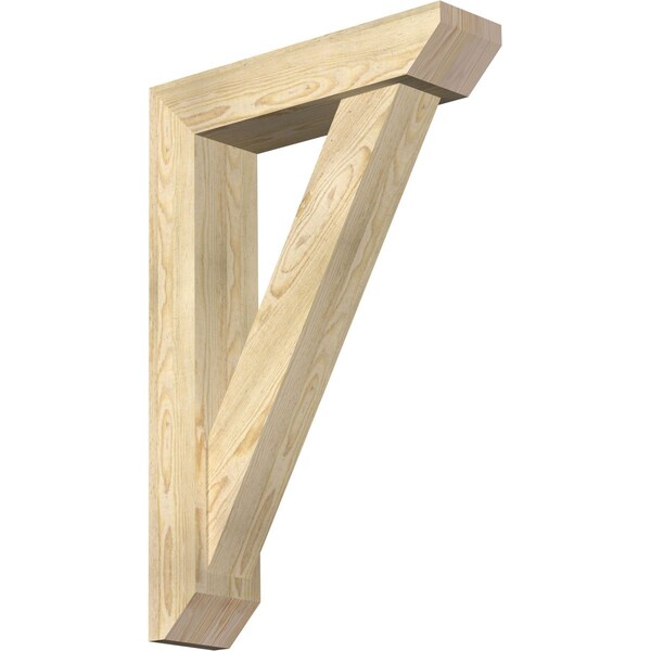 Ekena Millwork Traditional Slat Rough Sawn Bracket w/ Offset Brace, Douglas Fir, 6"W x 24"D x 36"H BKT0604X24X36TRA06RDF - main